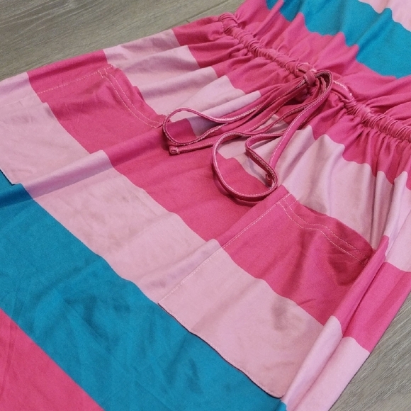 Pink and Blue Striped Sleeveless Dress - Picture 3 of 9